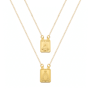 Escapulário Dourado Masculino Tradicional