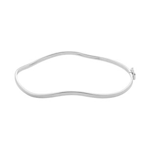 Pulseira Bracelete Ondulado em Prata 925