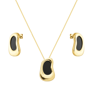 Conjunto Dourado Orgânico Preto